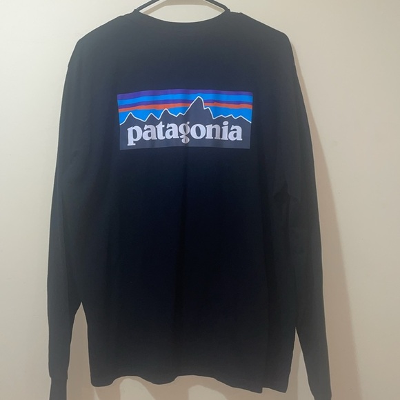 Men’s Patagonia Black Responslbill-Tee Regular Fit Back Logo Long Sleeve T-Shirt - Picture 5 of 7